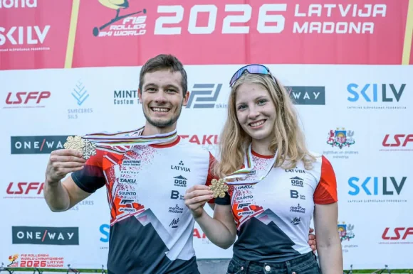 Madonā rollerslēpošanas čempionātā triumfē vietējie sportisti